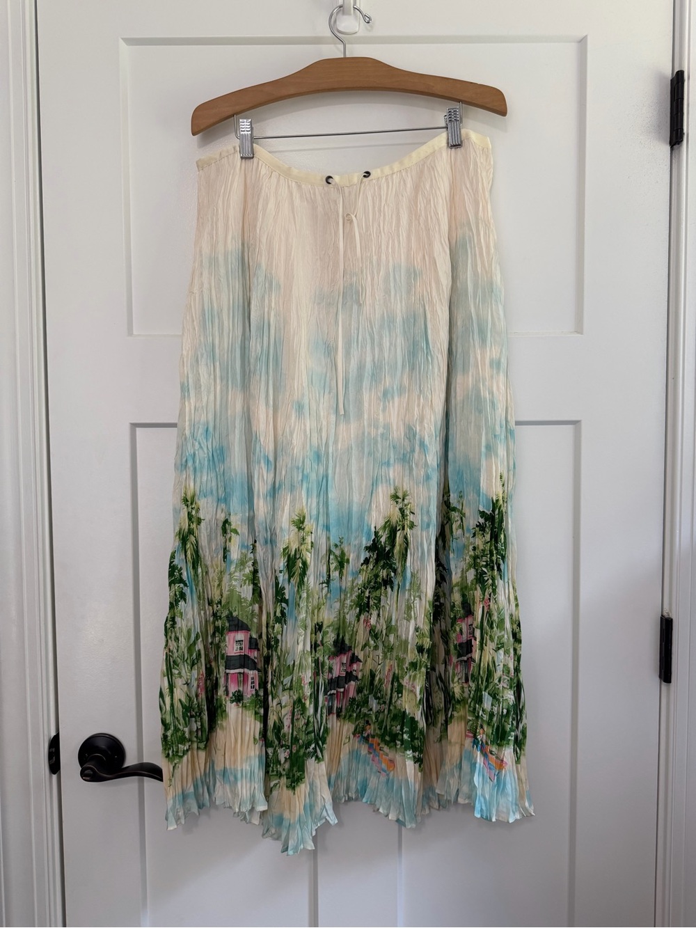 NWT Tommy Bahama 100% Silk Tropical Landscape Maxi Skirt XL Resort Beach - Picture 3 of 8